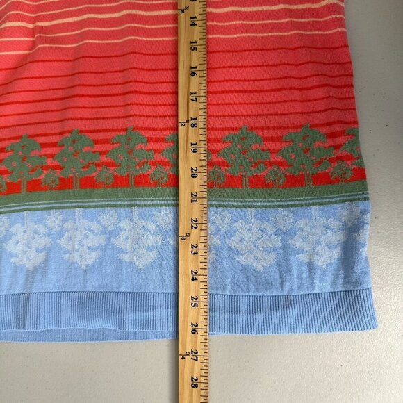 Lands End Pullover Sweater Size 1X Orange Multicolor Stripe Supima Cotton - Picture 8 of 9